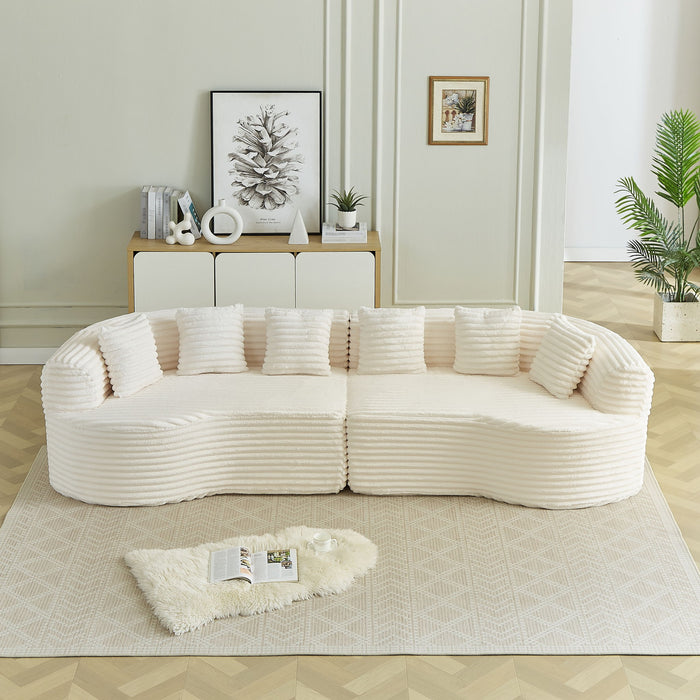 Sectional Sofa, Oversized 4 Seater With Deep Seat Design