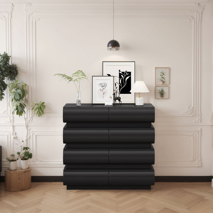Minimalist Handle Less 8 Drawer Dresser With Wide Storage