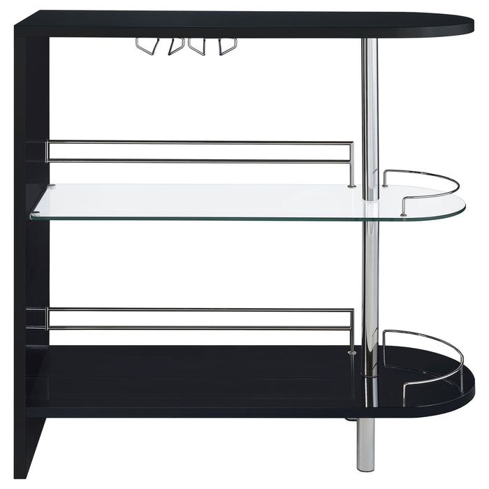 Karinna - 2 Tier Home Bar Table With Shelf - Silver