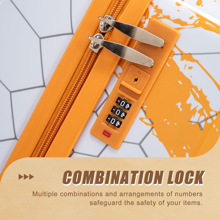Luggage With Combination Lock, Lightweight Carry-On Suitcase