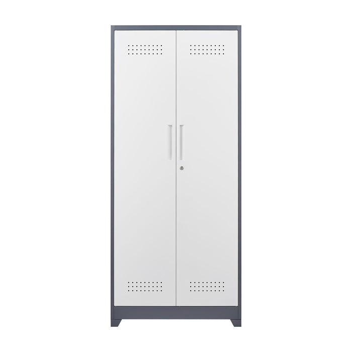 Lockers With Locking Doors, Adjustable Shelves, High Broom Tool Storage Cabinet
