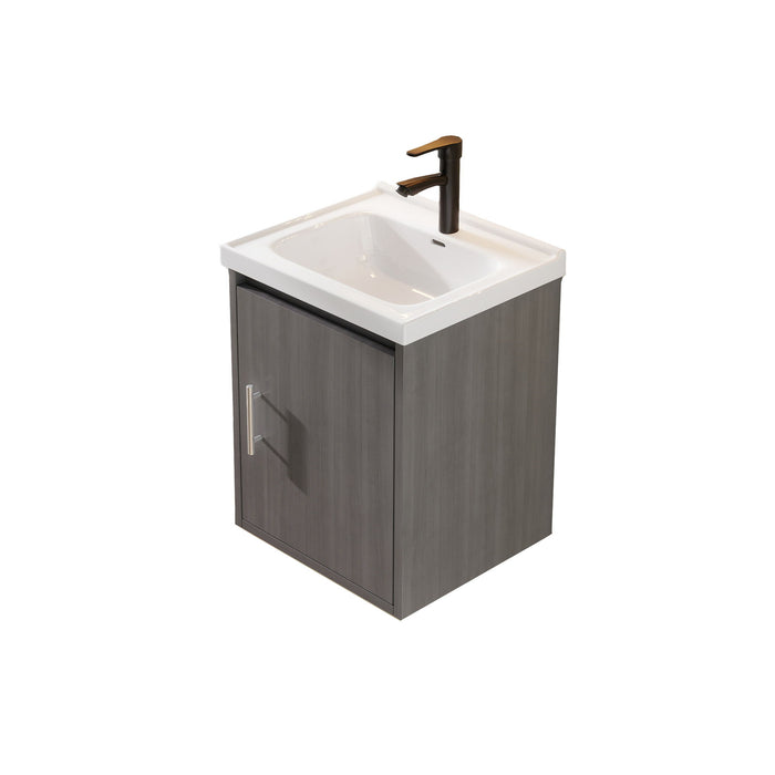 Floating Bathroom Vanity Combo, Wall Mounted Cabinet With Sink & Soft Close Doors For Small Bathrooms