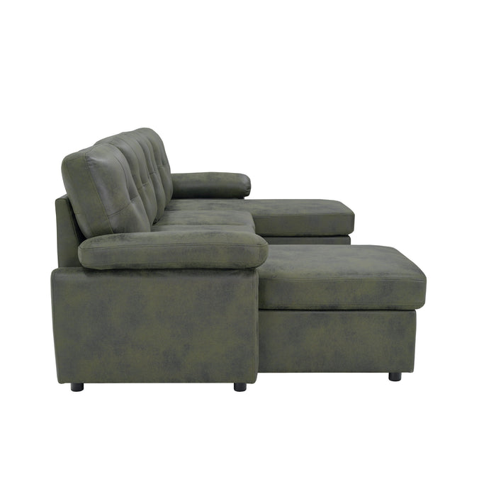 Convertible Sectional Sofa Bed With Pull Out Sleeper And Storage