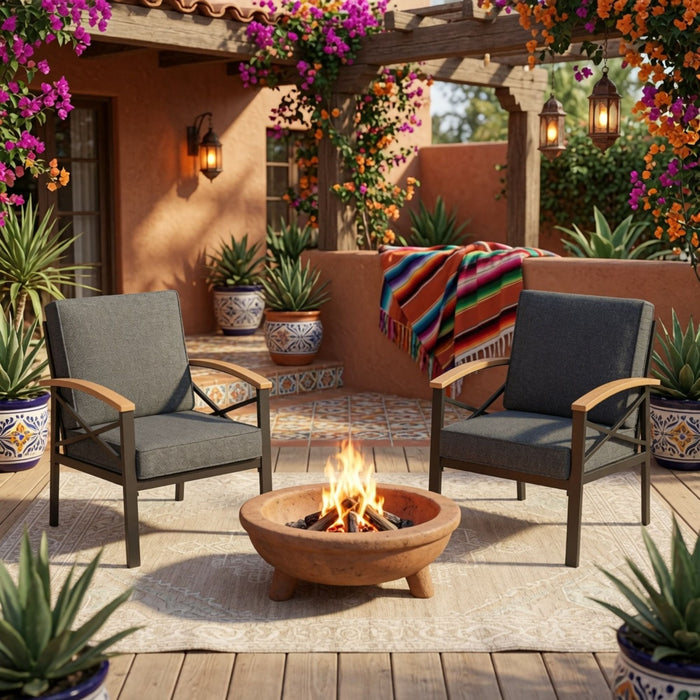 Outdoor Patio Armchair, All Weather (Set of 2)