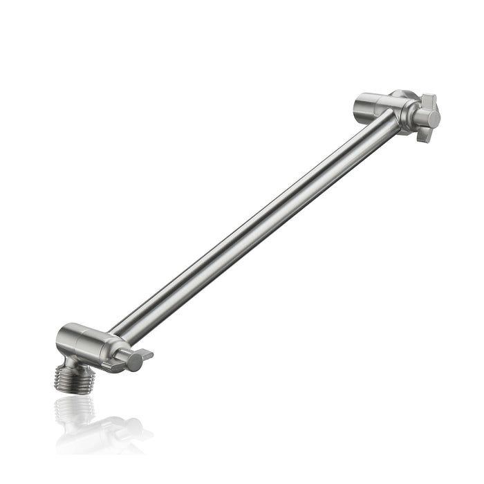 Luxury Rain Shower Head With Adjustable Arm, 10" Square, Stainless Steel - Brushed Nickel