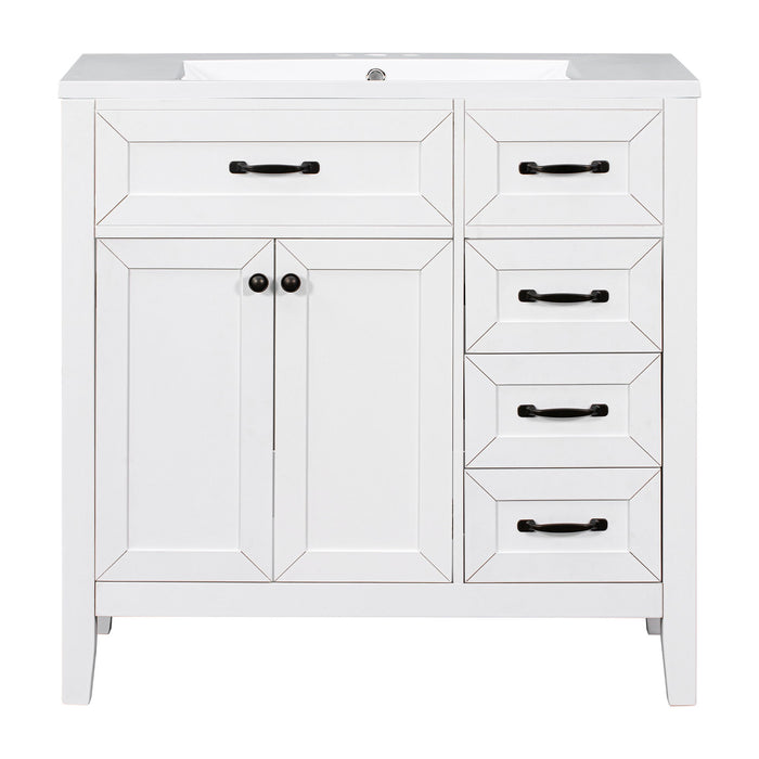 Modern Bathroom Vanity With Sink, Freestanding With Drawers And Doors