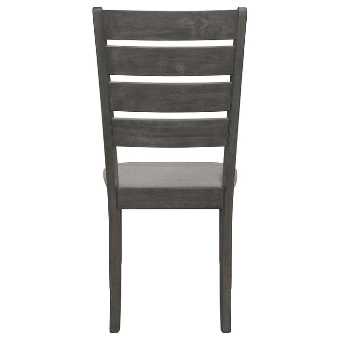 Padded Seat Side Chairs With Tapered Slats (Set of 2)