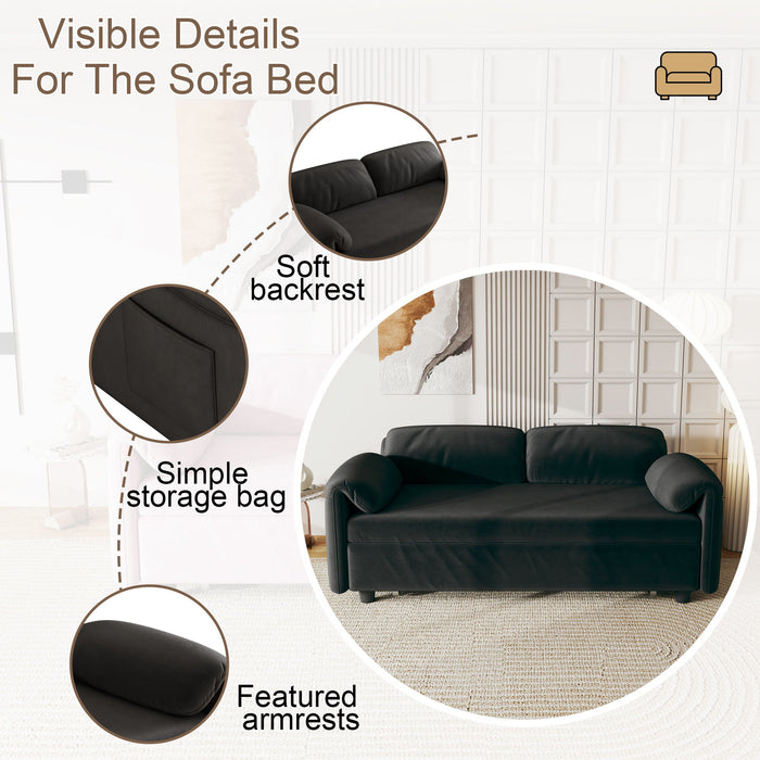 Sofa, Dual Purpose Lounge With Retractable Queen Size Bed