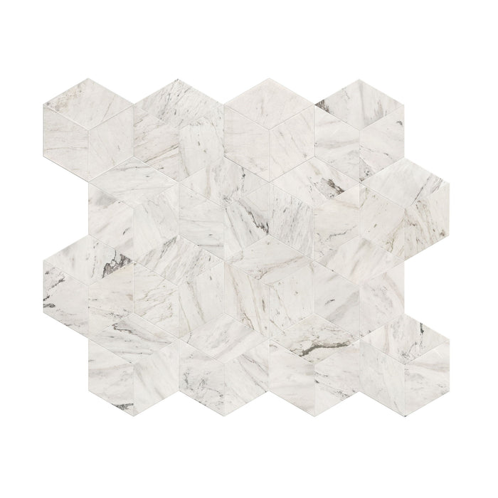 Hexagon Natural Marble Polished Tile For Wall And Floor (Set of 12)