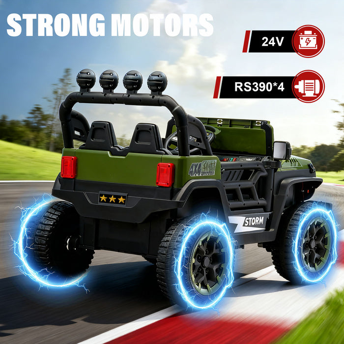 Electric Car With Remote Control, Colorful LED Lights, USB & MP3