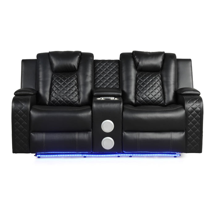 Benz - Power Reclining Loveseat With LED Lighting And Built In USB