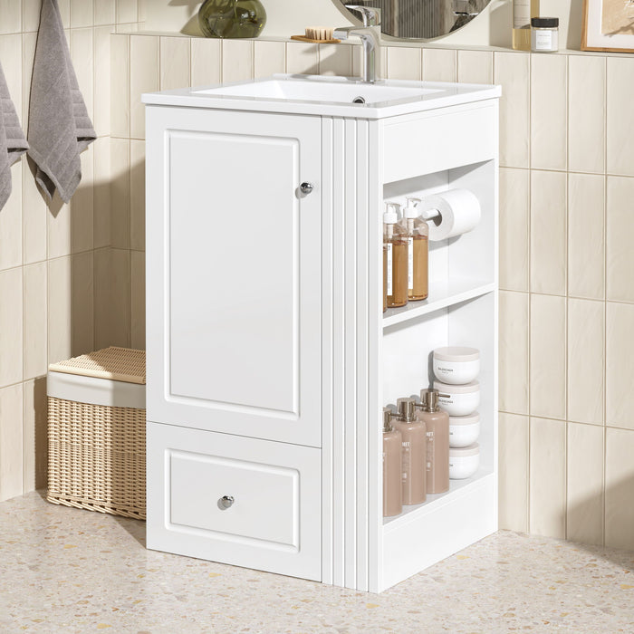 Modern Freestanding Bathroom Vanity With Sink, Soft-Close Drawer, Towel Bar
