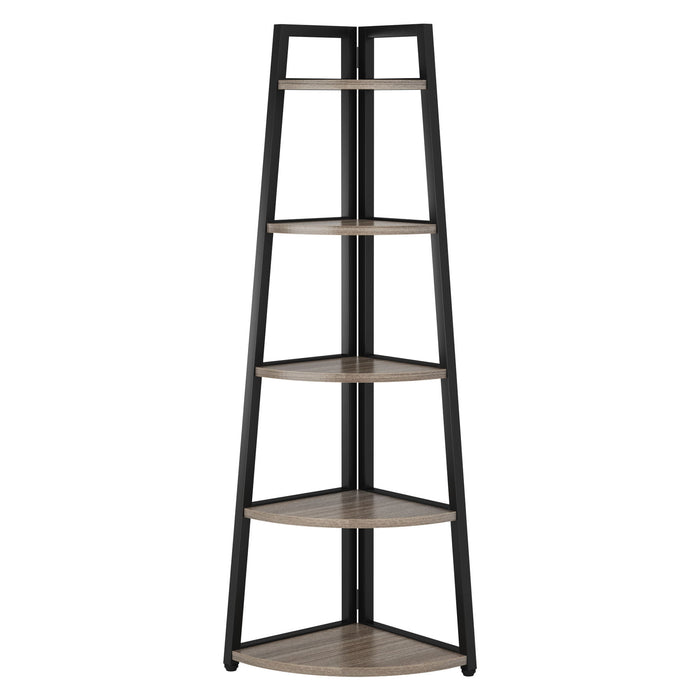Tall 5 Tier Corner Bookshelf For Living Room