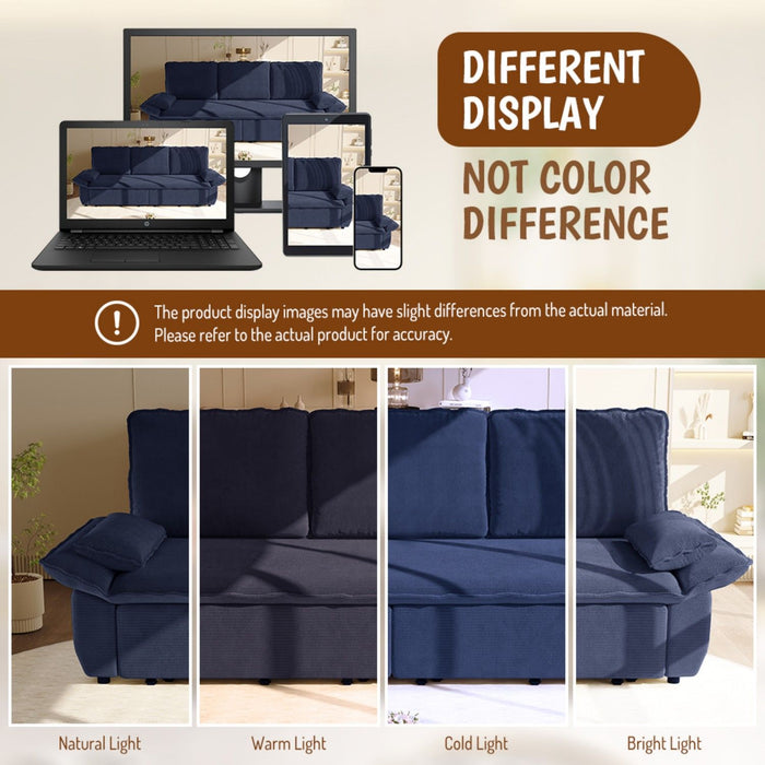 King Size Pull Out Sofa Bed, 3 In 1 Convertible Multifunctional