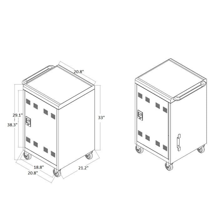 Mobile Charging Cart For Tablets Laptops 35, Device Capacity Matt Metal