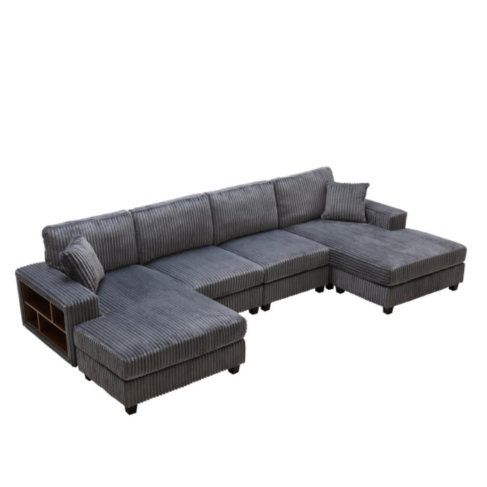 U-Shaped Convertible Sofa, 4 Seater Large Living Room Lounge