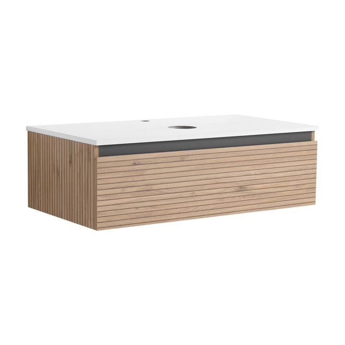 Wall Mounted Bathroom Vanity & 1 Soft Close Drawer (Excluding Sink)