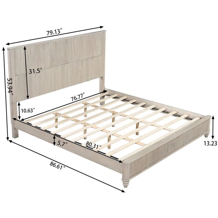 Platform Bed Frame & Tall Headboard
