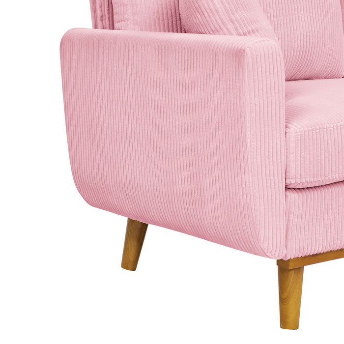 Upholstered Loveseat With Arms And Pillows
