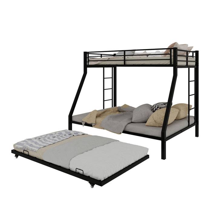 Bunk Bed For Kids, Convertible Frame With Ladders & Guardrail