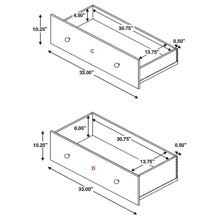Anser - 5 Drawer Chest, Bedroom Storage Furniture - Black
