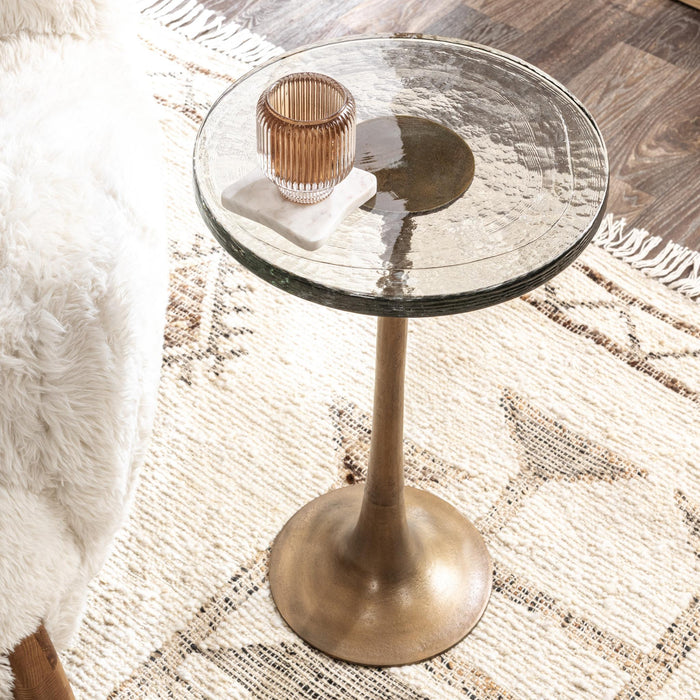 Fabiana - Round Accent Table - Gold / Black