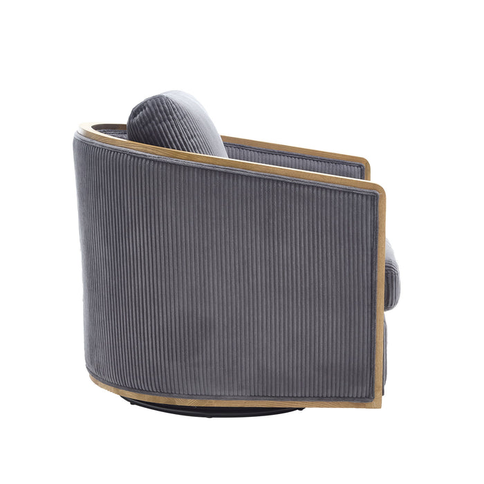 Corduroy Barrel Chair, 360 Degree Swivel