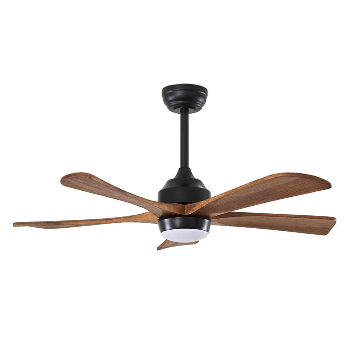 5 Blades Ceiling Fan With Lights Remote Control - Matte Black