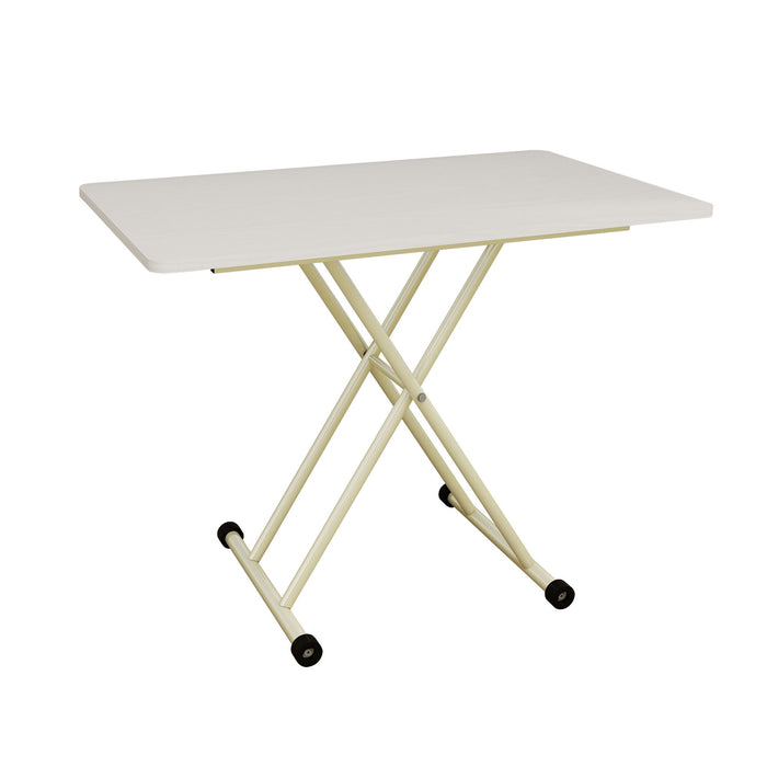 Adjustable Standing Table, Indoor & Outdoor Use, Portable With Adjustable Height - Off White / White