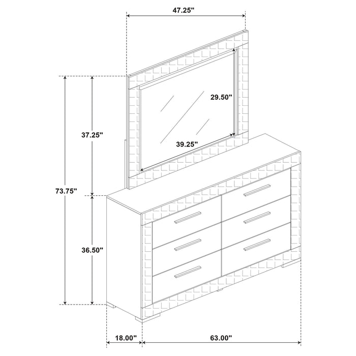 Pierce - 6 Drawer Dresser And Mirror
