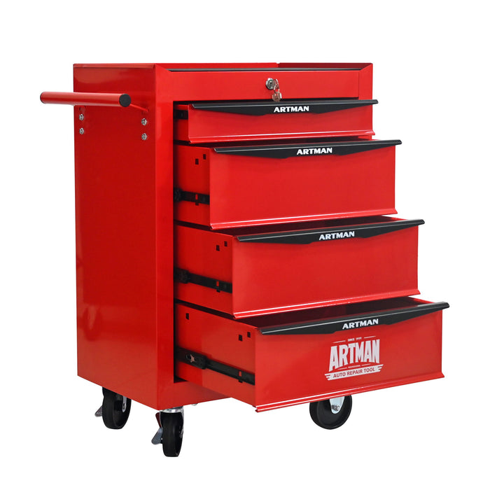 Rolling Metal Tool Chest With Drawers, Steel Storage Cabinet With Ball Bearing Slides
