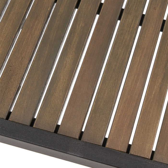 Vermilion - Outdoor Dining Chair With Vertical Slat And Wooden Arm