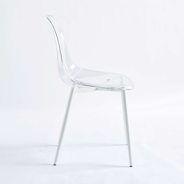 Transparent Plastic Seat Dining Chair (Set of 4)