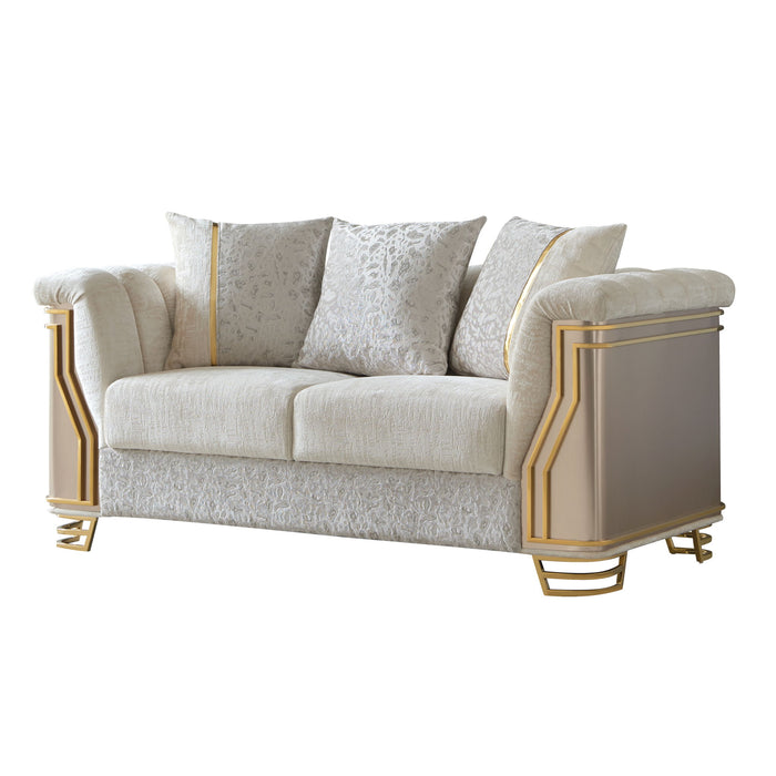Chateau - Loveseat - Cream / Brown