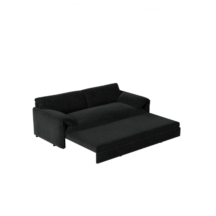 Pull Out 3 In 1 Convertible Sleeper Sofa With Side Storage, Multi Functional