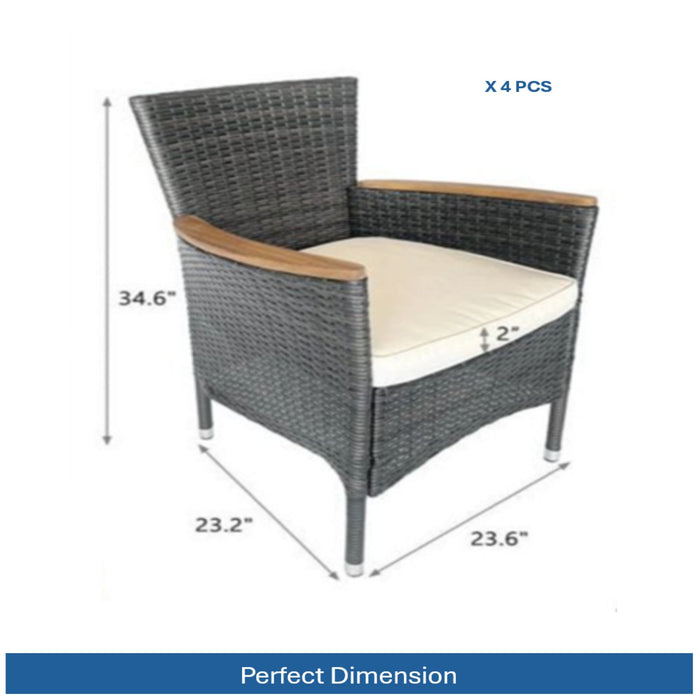 4 Piece All-Weather Patio Dining Chair Set