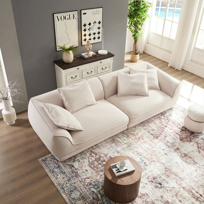 Nordic Modern Sofa With Removable Pillowcase, High Density Sponge Filling, 4 Throw Pillows