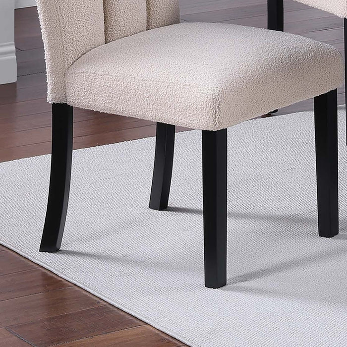 Upholstered Dining Chairs With Channel Tufting (Set of 2) - Black / Black / Neutral / Neutral