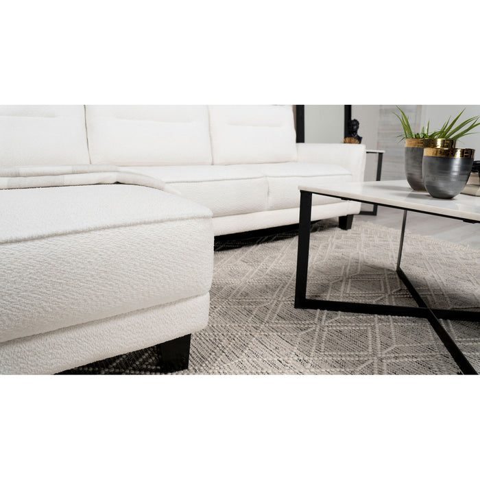 Granholm - Upholstered Curved Arm Sectional Sofa - White