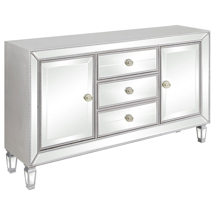 Gabrielle - 3 Drawer Mirrored Storage Accent Cabinet - Silver