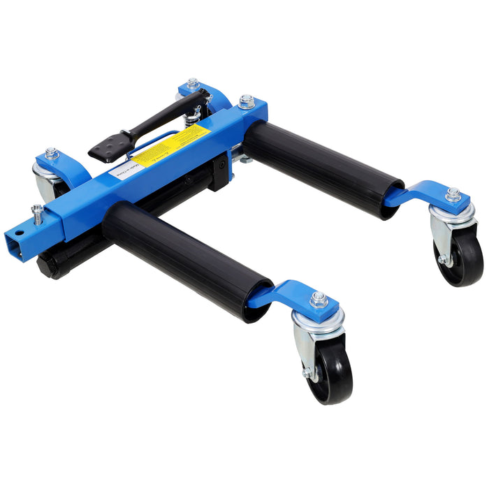 Hydraulic Car Wheel Dolly (Set of 2) With Foot Pedal Lift, 1, 500Lbs Capacity - Black / Blue