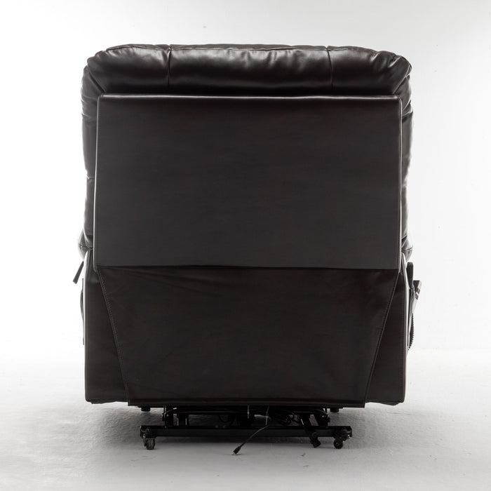 Lift Chair With Heat & Massage, 2 Pockets, 2 Cup Holders, Dual Remote - Wine Red