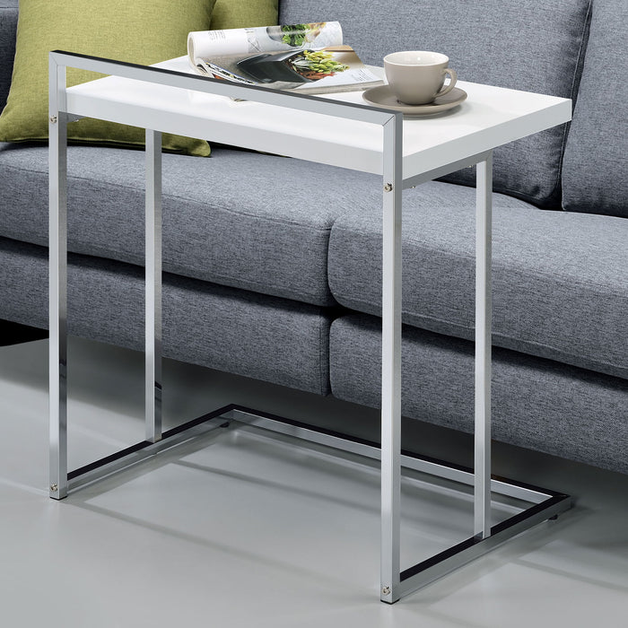 Rectangular Top Snack Table - White