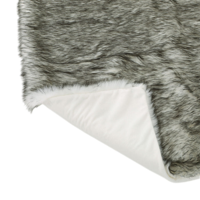 Luxury Throw Blanket With Streaks - Gray