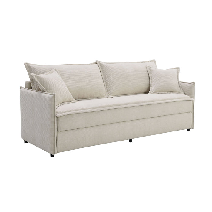Elisea - Sleeper Sectional Sofa With 2 Toss Pillows - Beige