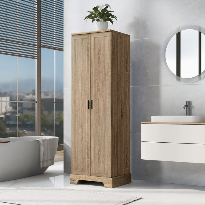 Storage Cabinet With Adjustable Shelves, 2 Doors, Rectangle Design For Bathroom
