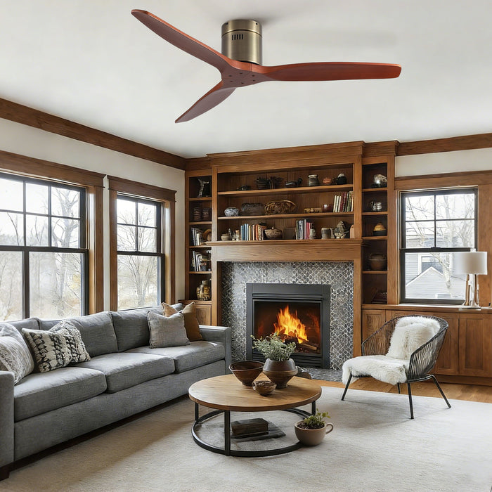 Low Profile Flush Mount Ceiling Fan Without Light