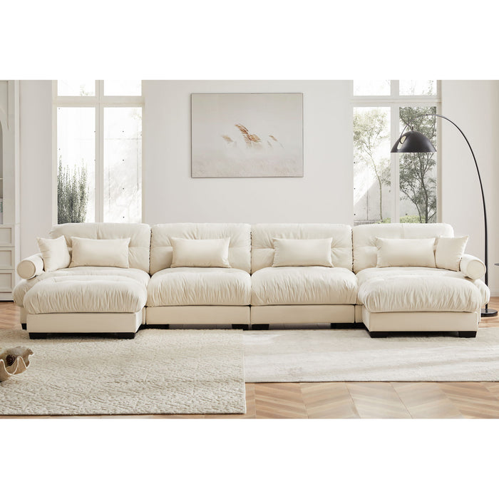 Super Comfort Oversized Modular Sectional Sofa With Movable Ottoman