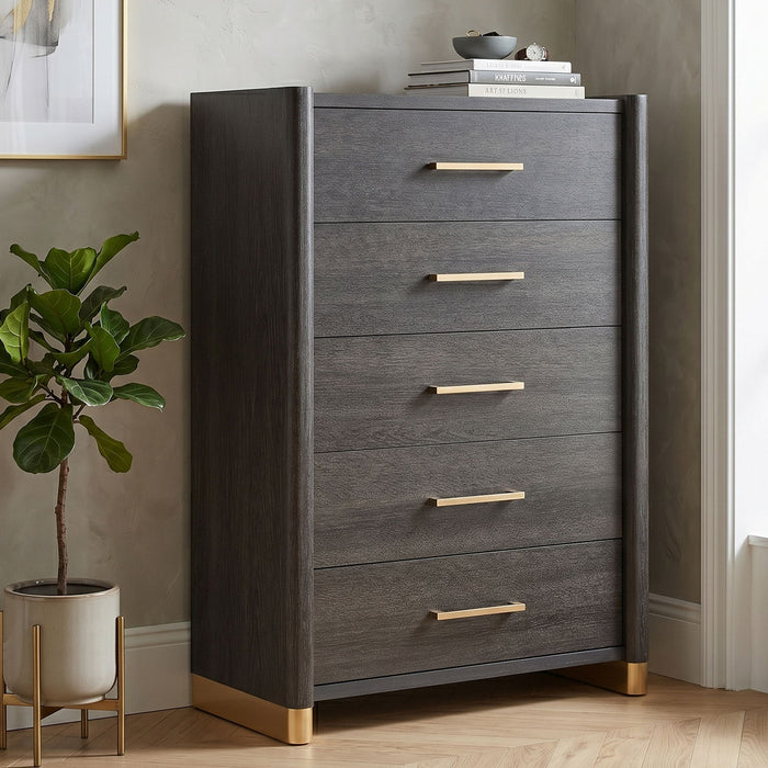 Clifton - 5 Drawer Chest - Espresso