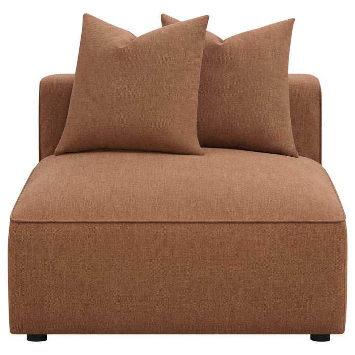 Colleen - Armless Chair With Pillows - Terracotta